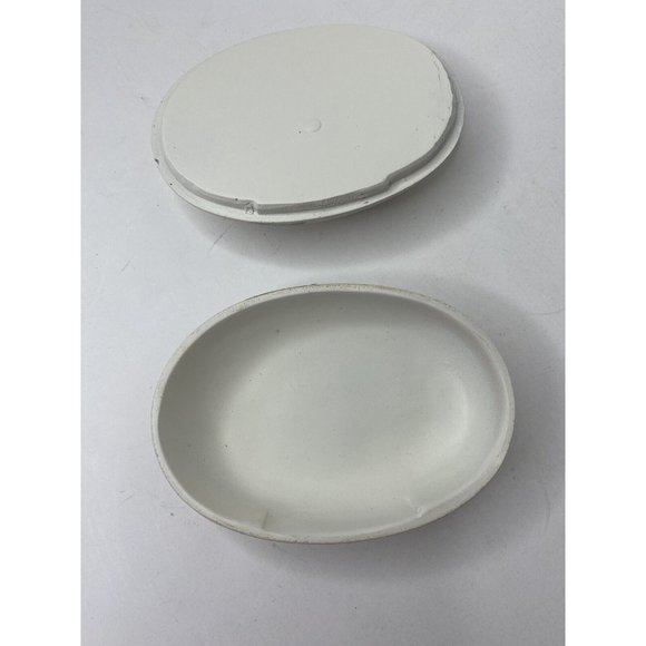 Ceramic Trinket Box Lid Bird Nest Flowers 4" x 3" Jar Container Vanity - Picture 5 of 10